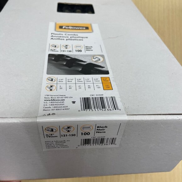 3/4" Black Plastic Binding Combs (100pk) - Picture 3 of 7